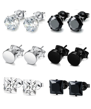 Unisex Stainless Steel Stud Earrings Punk Gothic Hiphop Hoop Circle Earring