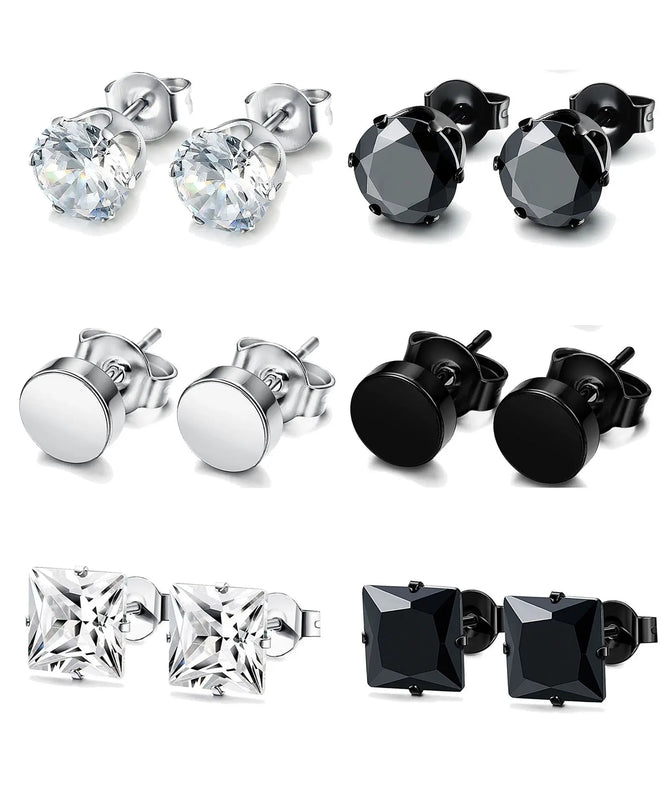 Unisex Stainless Steel Stud Earrings Punk Gothic Hiphop Hoop Circle Earring