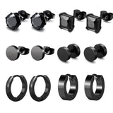 Unisex Stainless Steel Stud Earrings Punk Gothic Hiphop Hoop Circle Earring