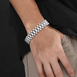 Stainless Steel Plated Bracelet Detachable Wristband Strap Hiphop Watch