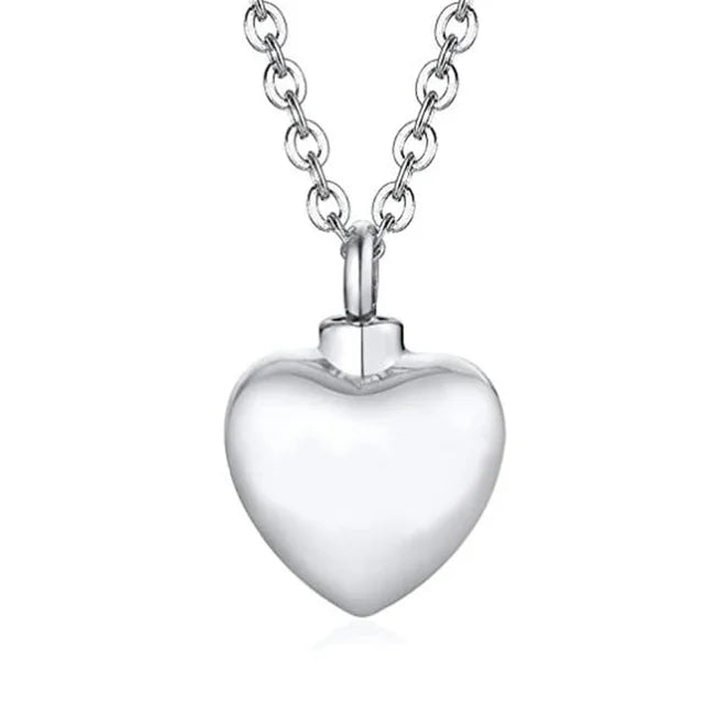 Unisex Heart Shaped Ash Keepsake Pendant Necklace