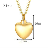 Unisex Heart Shaped Ash Keepsake Pendant Necklace