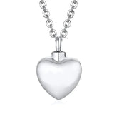 Unisex Heart Shaped Ash Keepsake Pendant Necklace