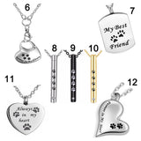 Stainless Steel Paw Print Cremation Jewelry Ashes Holder Pet Memorial Urn