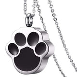 Stainless Steel Paw Print Cremation Jewelry Ashes Holder Pet Memorial Urn