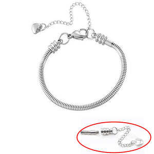 Stainless Steel Snake Chain Jewelry for European Charm Bracelet