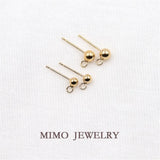 US 14K Filled 3mm4mm Bead Earrings DIY Ear Accessories