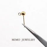 US 14K Filled 3mm4mm Bead Earrings with Ring DIY Ear Accessories