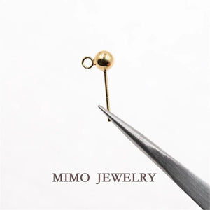 US 14K Filled 3mm4mm Bead Earrings DIY Ear Accessories