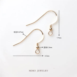 14k Filled Coil Bead Hammer Face Earhook Earring Accessory