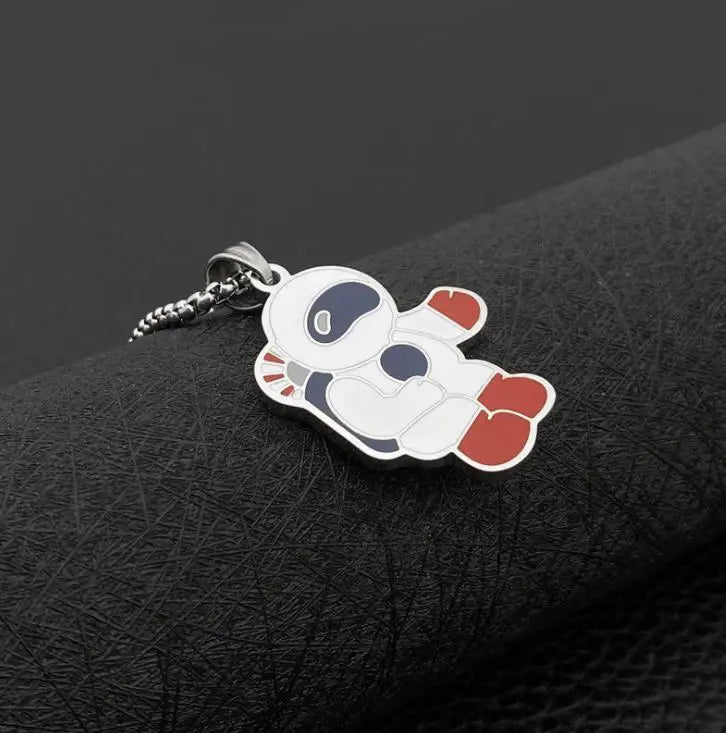 Universe Astronaut Moon Stainless Steel Necklace Charm Jewelry Women