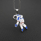 Universe Astronaut Moon Stainless Steel Necklace Charm Jewelry Women