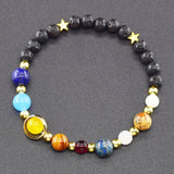 Galaxy Planets Bracelet Solar System Natural Stone Beads Charm Stars Jewelry