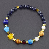 Galaxy Planets Bracelet Solar System Natural Stone Beads Charm Stars Jewelry