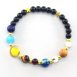 Galaxy Planets Bracelet Solar System Natural Stone Beads Charm Stars Jewelry