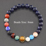 Galaxy Planets Bracelet Solar System Natural Stone Beads Charm Stars Jewelry