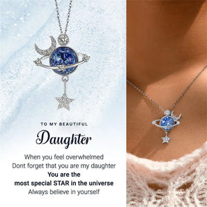 Universe Planet Chain Necklace Moon Star Earth Pendant Layered Jewelry