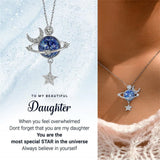 Universe Planet Chain Necklace Moon Star Earth Pendant Layered Jewelry