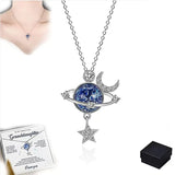 Universe Planet Chain Necklace Moon Star Earth Pendant Layered Jewelry