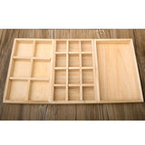 Tiny Wooden Tool Jewelry Box 12 Grids Organizer Decoupage
