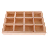 Tiny Wooden Tool Jewelry Box 12 Grids Organizer Decoupage