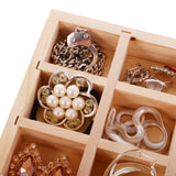 Tiny Wooden Tool Jewelry Box 12 Grids Organizer Decoupage