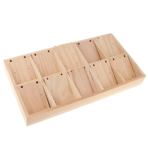 10 Slot Wooden Earrings Display Box with Slant Pad