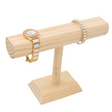 Wood T-Bar Jewelry Display Stand Bracelet Holder