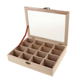 Wooden Storage Box Jewelry Organizer DIY 16 Compartment