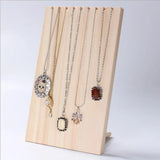 Wooden Jewelry Display Stand Necklace Organizer Rack