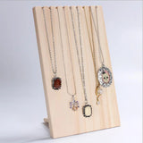 Wooden Jewelry Display Stand Necklace Organizer Rack