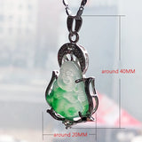 Crystal Jade Pendant Charm Silver Plated Unisex