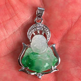 Crystal Jade Pendant Charm Silver Plated Unisex