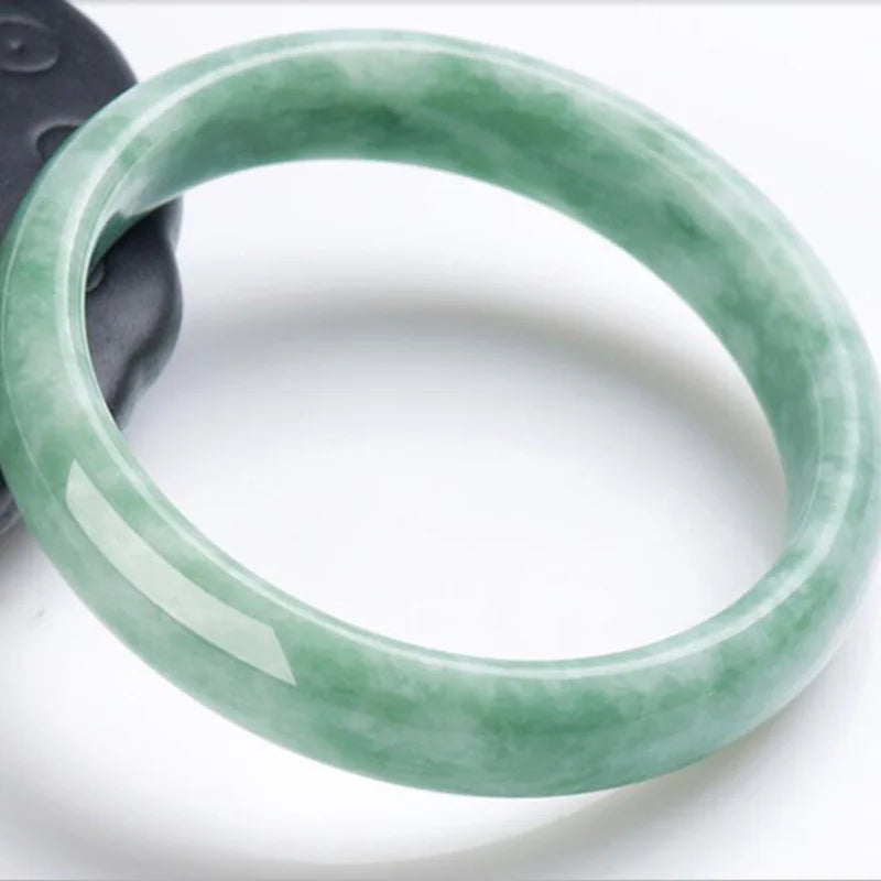 Natural Emerald Jade Bangle Women Carved Gemstone Bracelets & Bangles