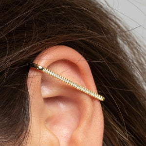 925 Sterling Silver Ear Cuff Clip-on Earrings with Zircon Row