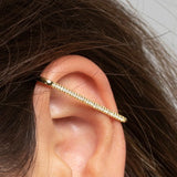 925 Sterling Silver Ear Cuff Clip-on Earrings with Zircon Row