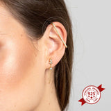 925 Sterling Silver Ear Cuff Clip-on Earrings with Zircon Row