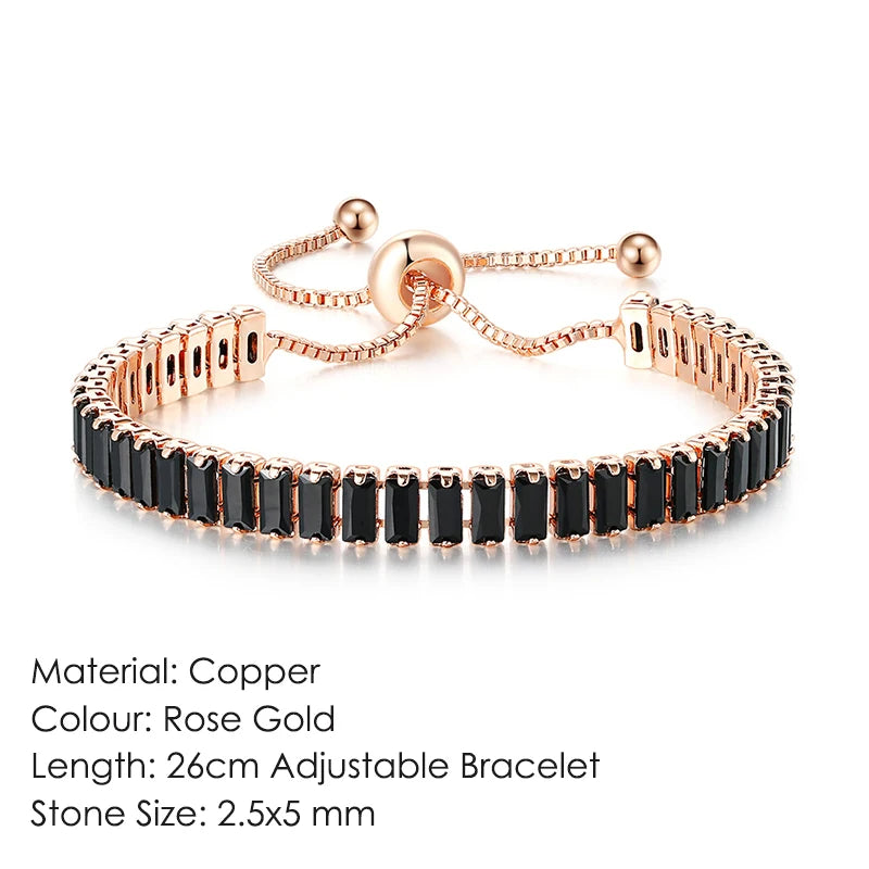 Crystal Tennis Bracelet Men Steampunk Zircon Women Bangle Hip Hop Jewelry