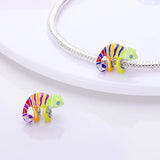 Chameleon Forest Beads Charm for Bracelet Necklace - Silver Jewelry Making