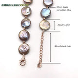 Gray Purple Freshwater Pearl Choker Necklace