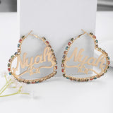 Heart Diamond Stainless Steel Earrings for Women