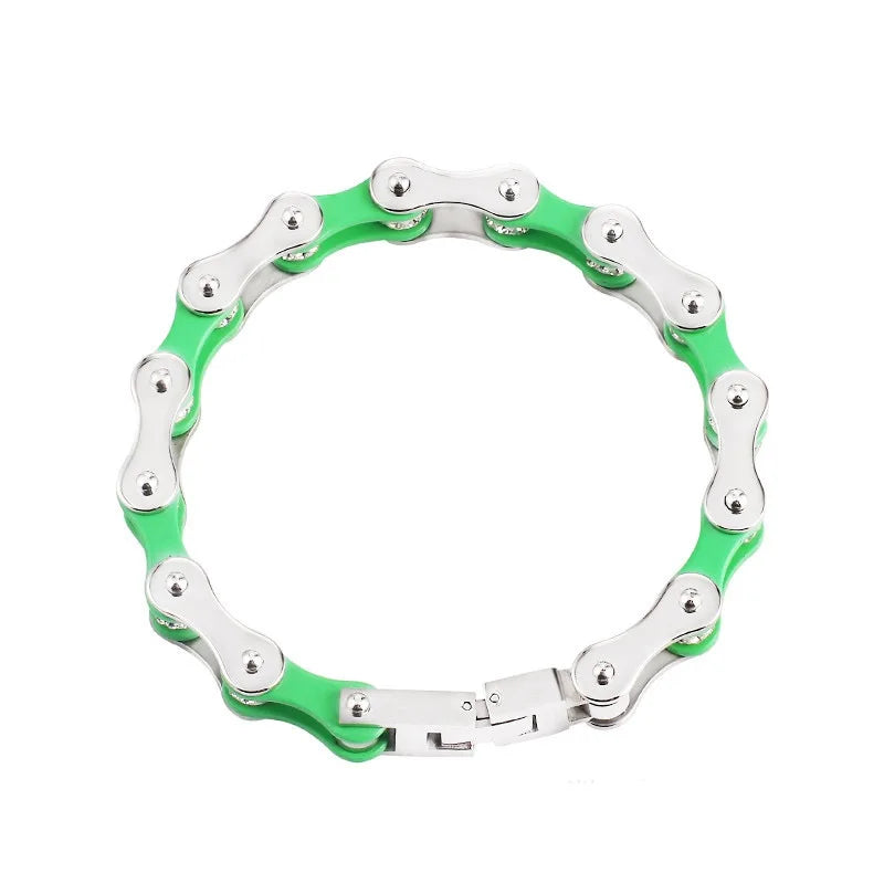 Punk Stainless Steel Bike Chain Bracelet Men Motorcycle Bicycle Style Bangle