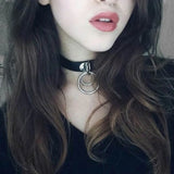 Leather Chokers Vintage Gothic Jewelry Metal Chain Necklaces