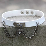 Leather Chokers Vintage Gothic Jewelry Metal Chain Necklaces