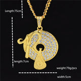 Hip Hop Crystal Rap Pendant Necklace Chain Men Women Jewelry