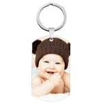 Uonney Dog Photo Keychain Engraved Name Number Personalized Jewelry Gift