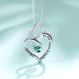 Uonney Infinity Heart Birthstone Necklace Pendant Gift Jewelry