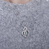 Uonney Infinity Heart Birthstone Necklace Pendant Gift Jewelry