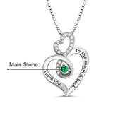 Uonney Infinity Heart Birthstone Necklace Pendant Gift Jewelry