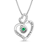 Uonney Infinity Heart Birthstone Necklace Pendant Gift Jewelry